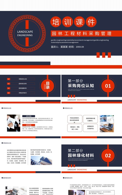 园林工程材料采购管理培训动态PPT模板