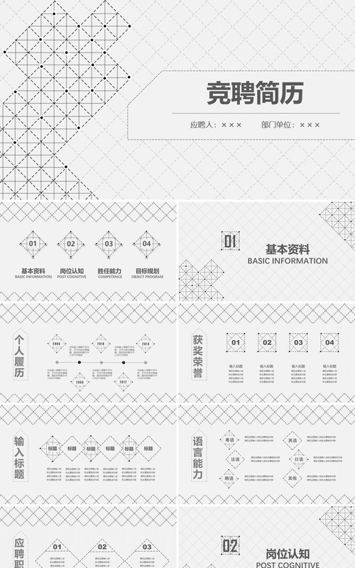 简约岗位竞聘演示报告PPT模板