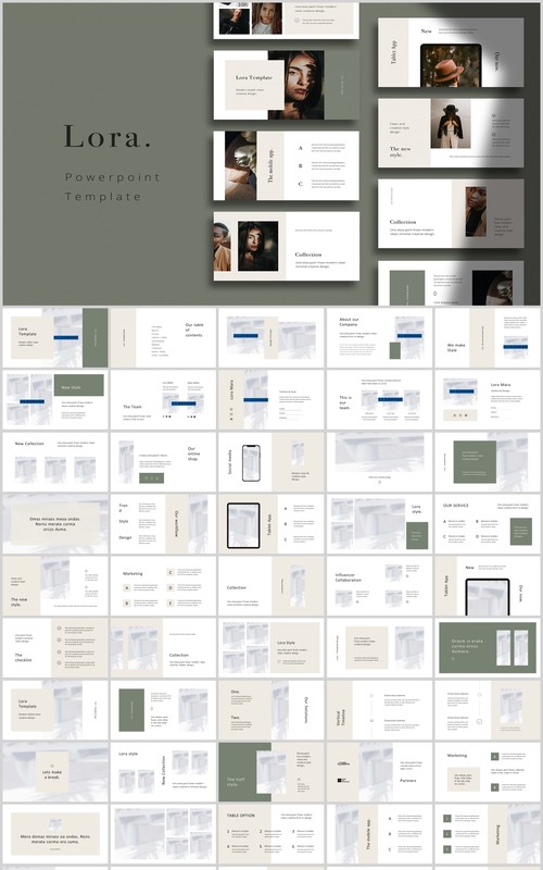 简洁简约KEY模板PPT模板LORA_Powerpoint Keynote