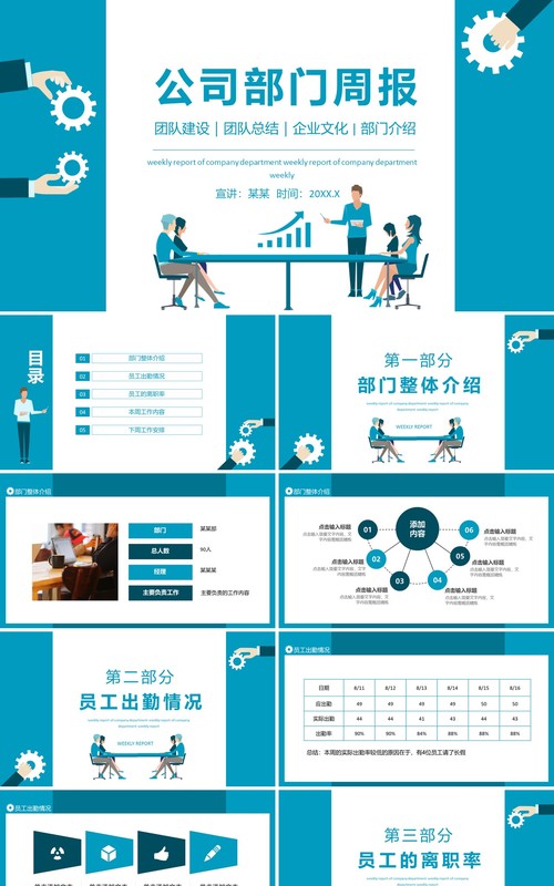 公司部门周报动态PPT模板