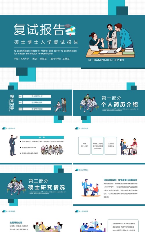 硕士博士入学复试报告动态PPT模板
