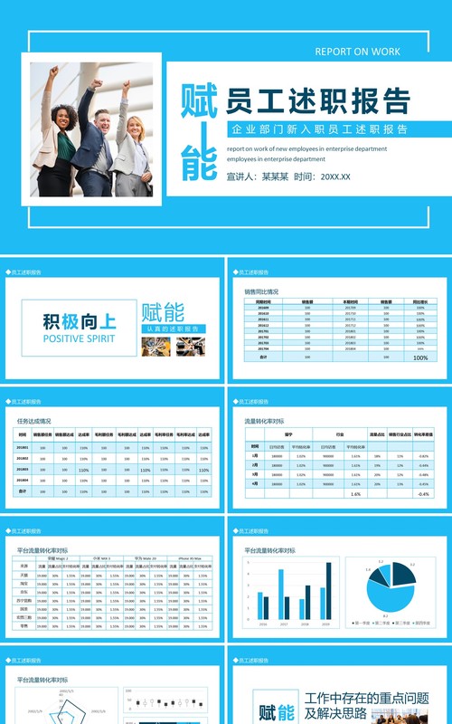 企业赋能部门新入职员工述职报告动态PPT模板