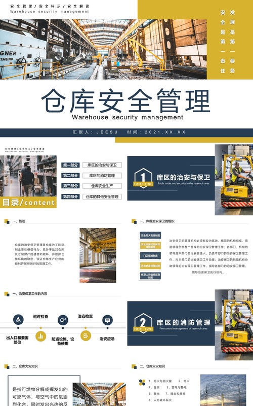 企业仓库安全管理知识培训PPT模板