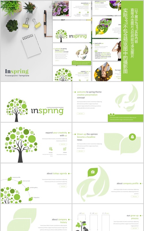 创意图形占位符PPT工作模板版式设计Inspring Powerpoint Template