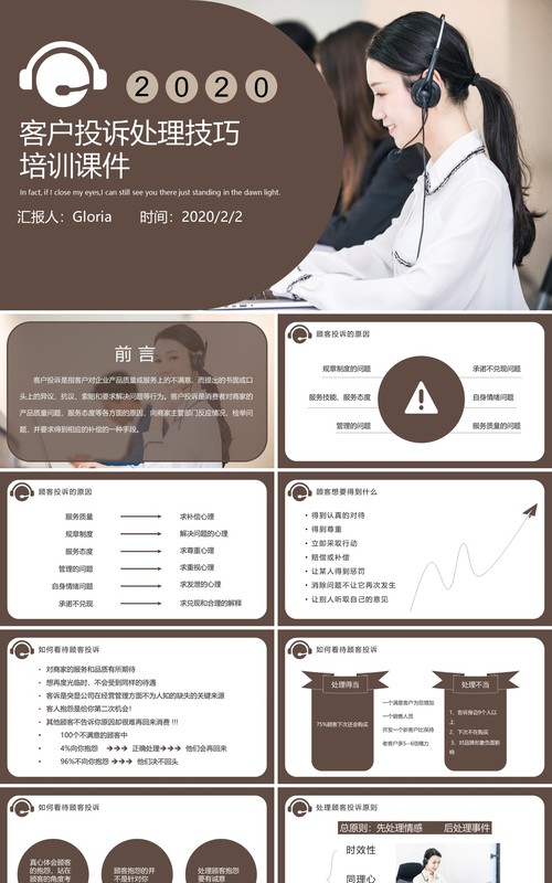 客户投诉处理技巧客服培训课件PPT模板