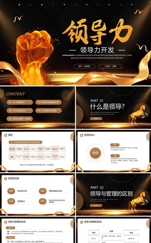黑金大气商务风领导力开发培训PPT模板