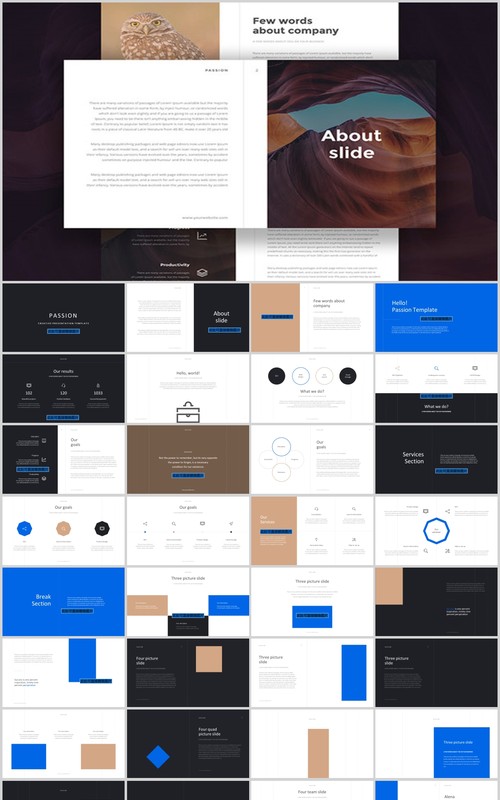 图片排版设计PPT演讲模板KEY模板Passion PowerPoint Template Keynote Template