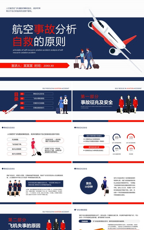 航空事故分析自救的原则动态PPT模板