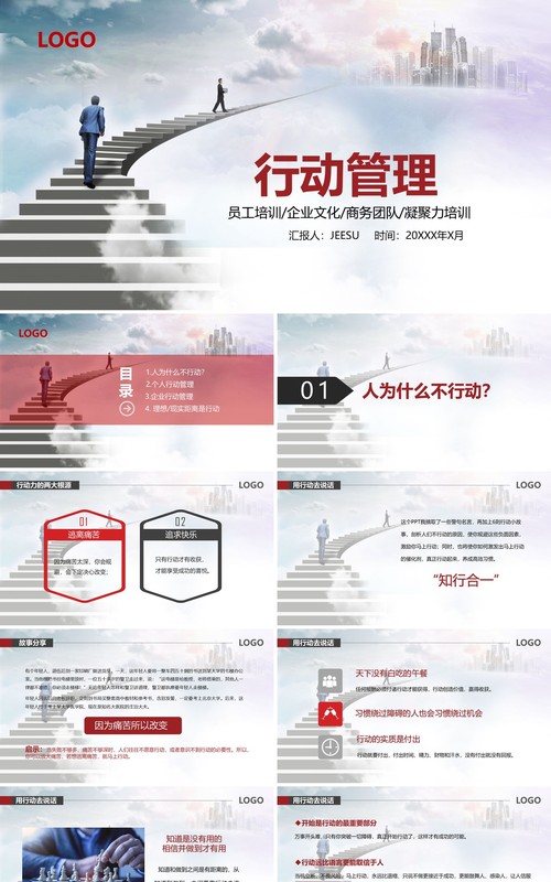 商务风企业行动管理员工执行力培训PPT模板