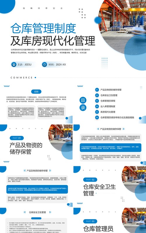 仓库管理制度及库房现代化管理PPT模板