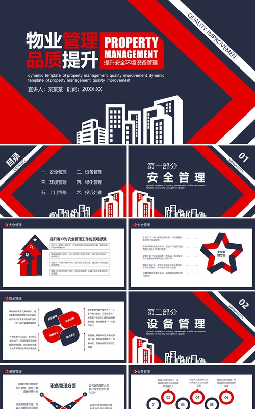 物业管理品质提升安全设备管理PPT模板