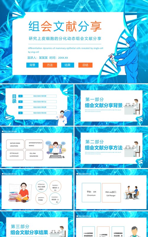 研究上皮细胞的分化动态组会文献分享动态PPT模板