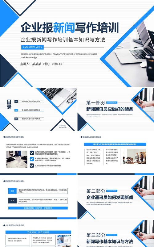 企业报新闻写作培训基本知识与方法动态PPT模板
