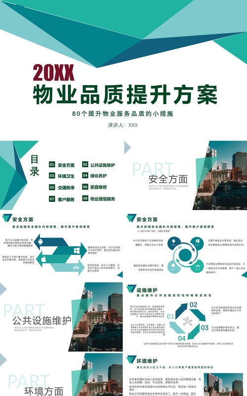 简约物业管理品质提升方案PPT模板