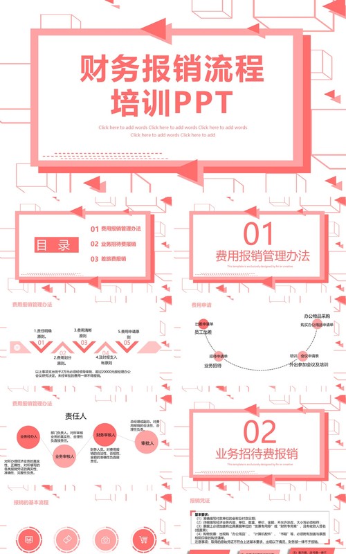 简约财务报销流程培训PPT模板