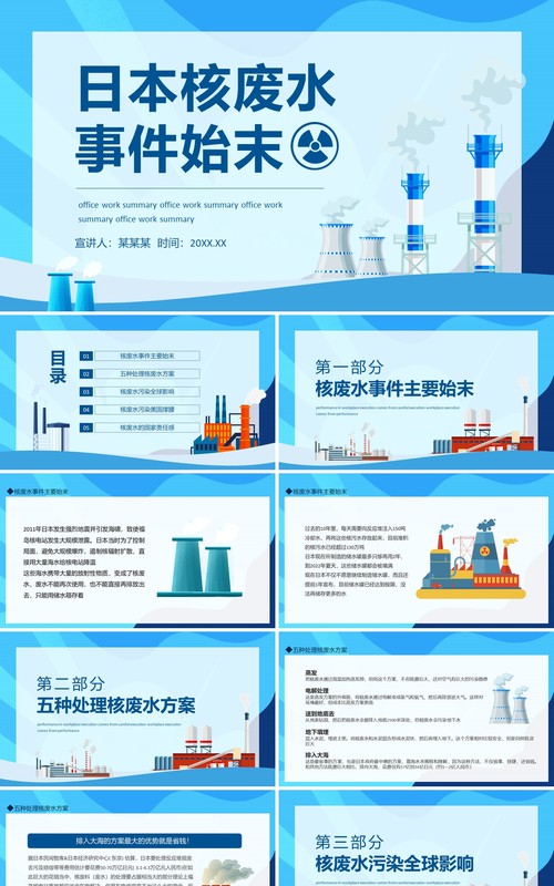 日本核废水事件始末介绍动态PPT模板
