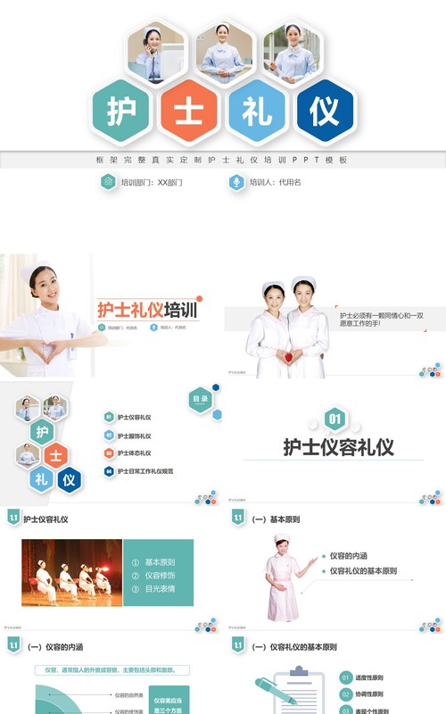 医院医疗护士护理礼仪培训课件PPT模板