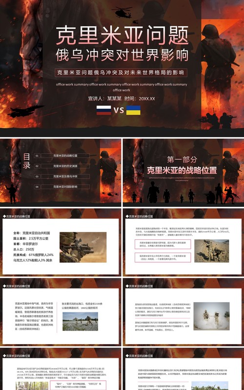 克里米亚问题俄乌冲突及对未来世界格局的影响动态PPT模板
