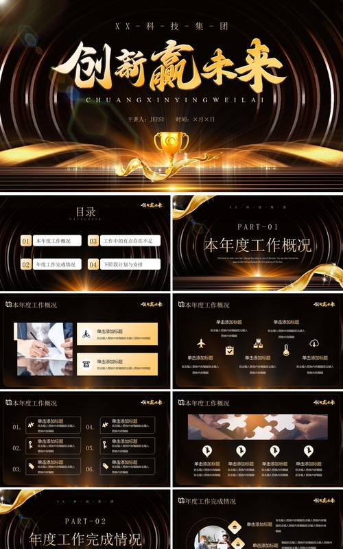 黑金大气创新赢未来PPT通用模板