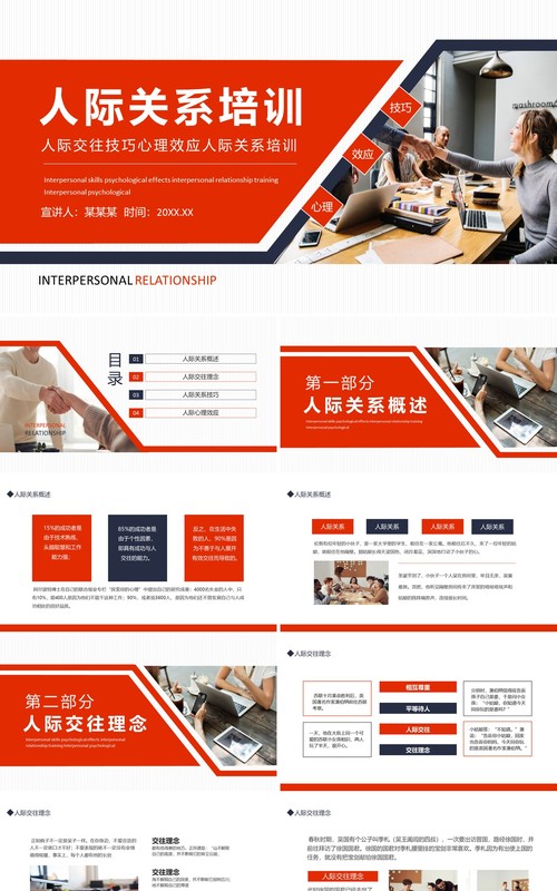 人际交往技巧心理效应人际关系培训动态PPT模板