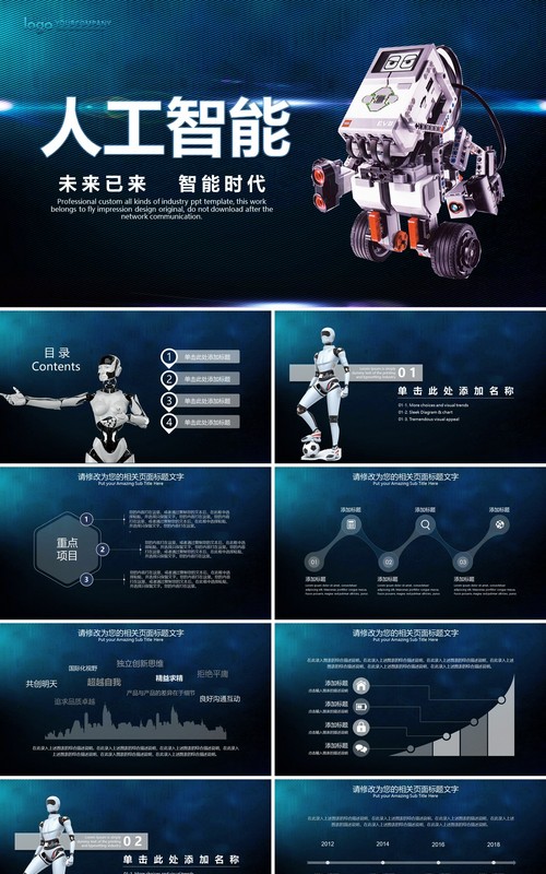 未来科技时代人工智能工作汇报PPT模板