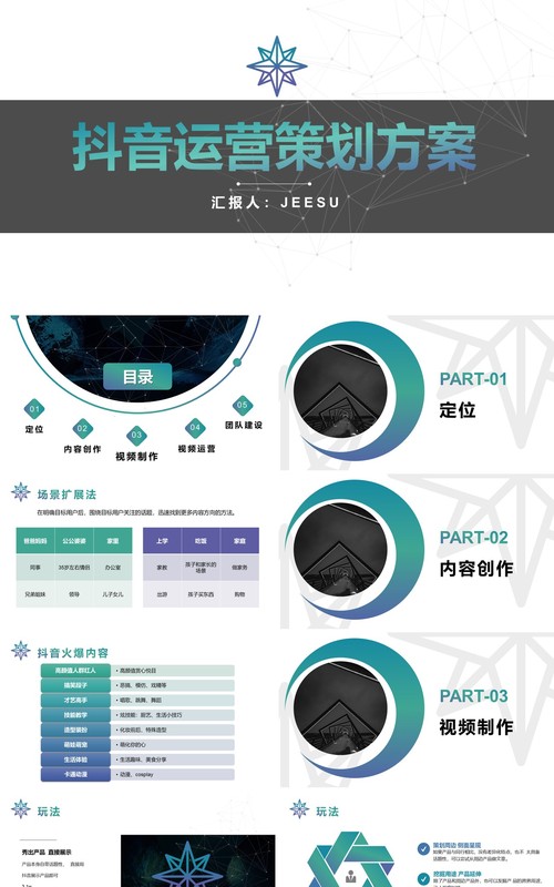 新媒体某音运营策划方案PPT模板