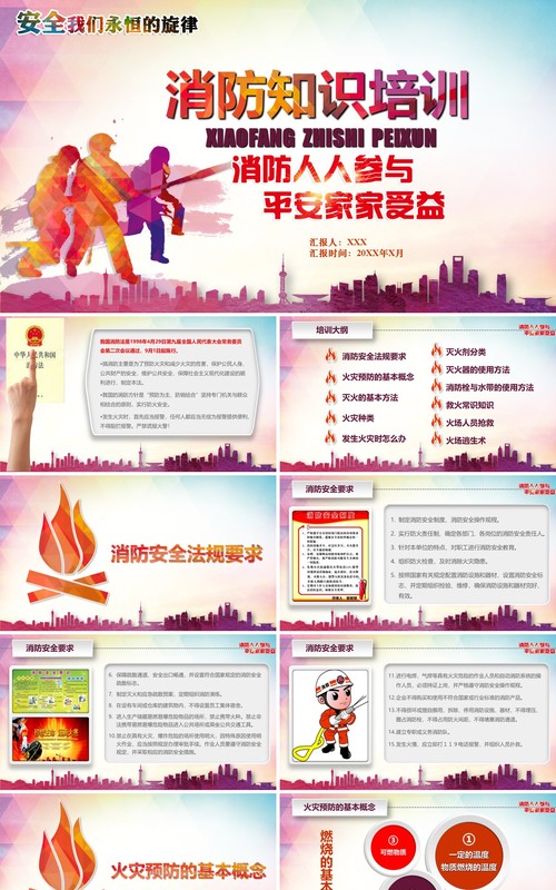 消防安全知识培训讲座课件PPT模板