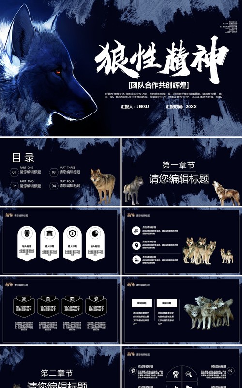 企业狼性精神公司团队介绍宣传PPT模板