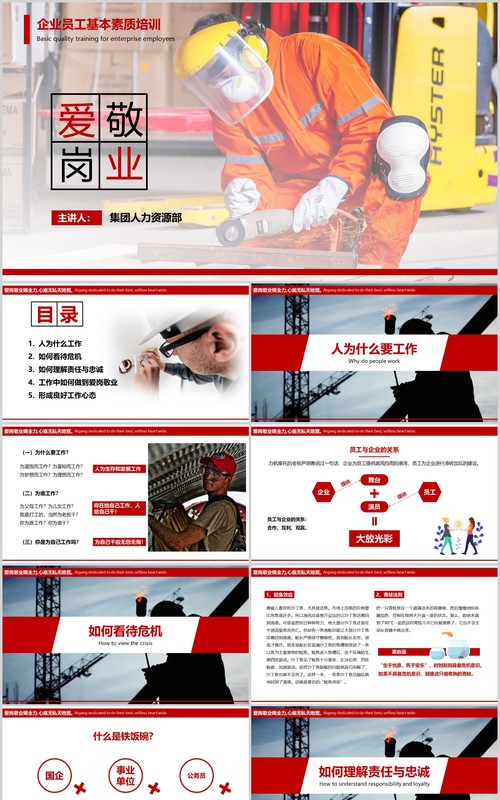 企业管理员工心态培训爱岗敬业与责任心PPT模板