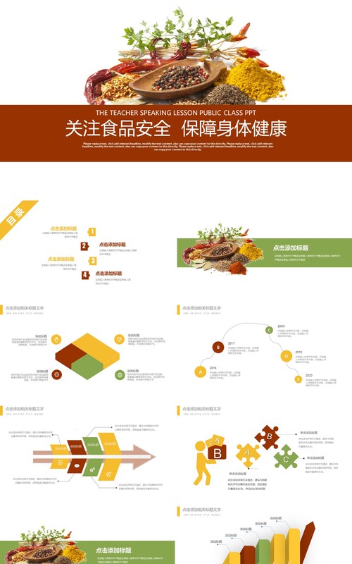 简约食品安全教育PPT模板课件