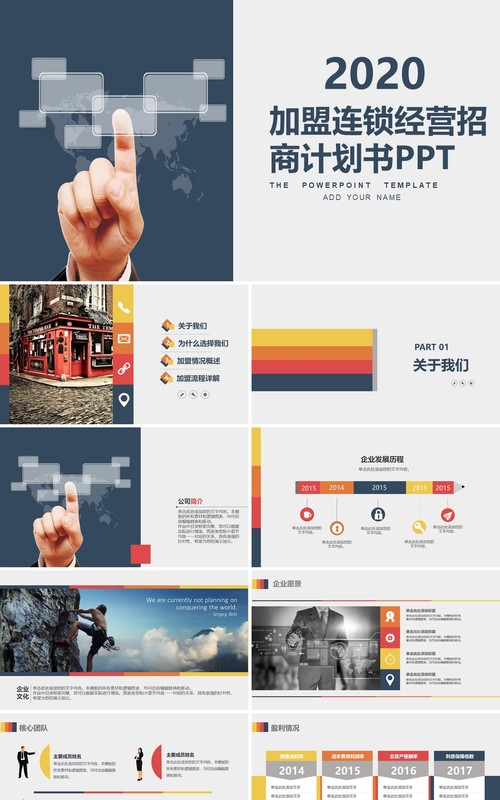 招商加盟连锁经营计划书PPT模板