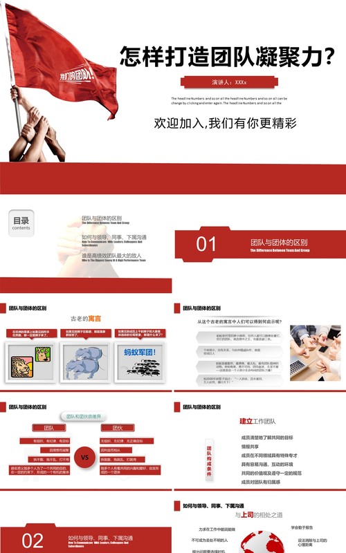 企业文化团队凝聚力员工培训PPT模板17