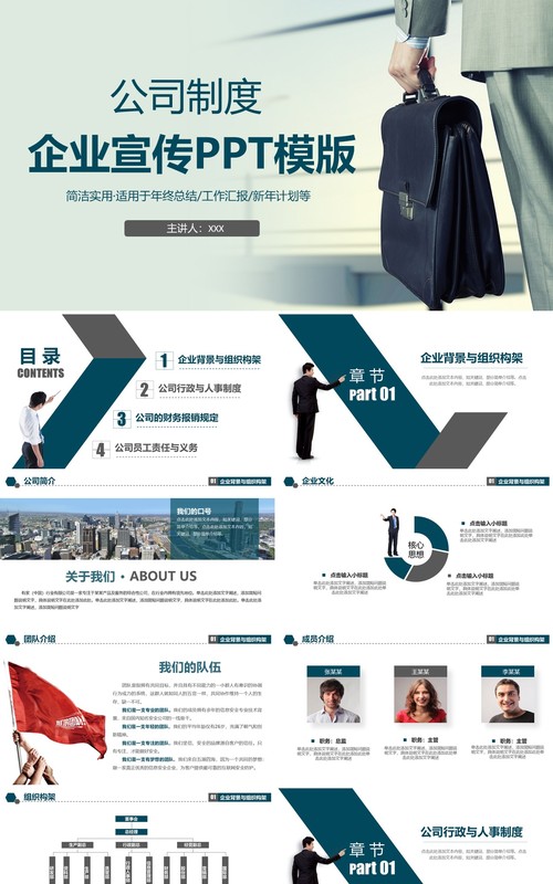公司制度企业宣传PPT模板