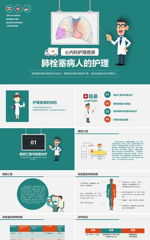 脑栓塞病人的护理心内科护理查房PPT模板课件