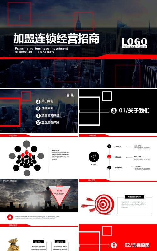 加盟连锁经营招商计划书PPT模板