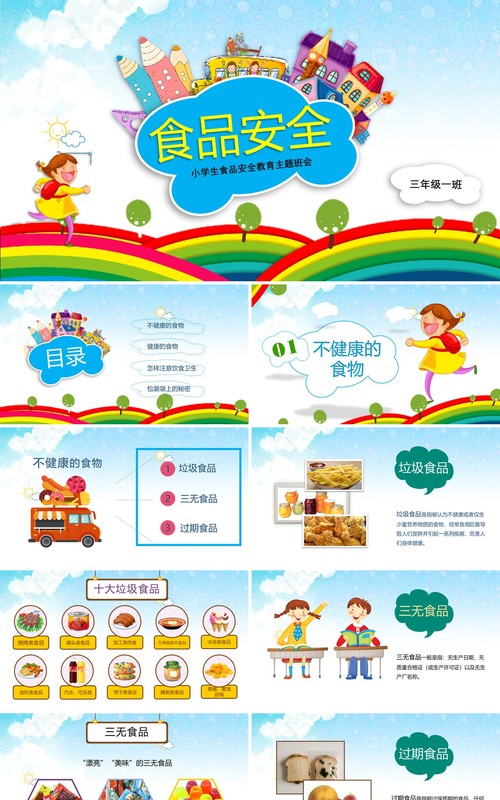 学生食品安全教育课件PPT模板